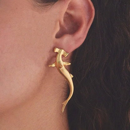 Σκουλαρίκια επιχρυσωμένο ατσάλι με ψαράκια - EA801