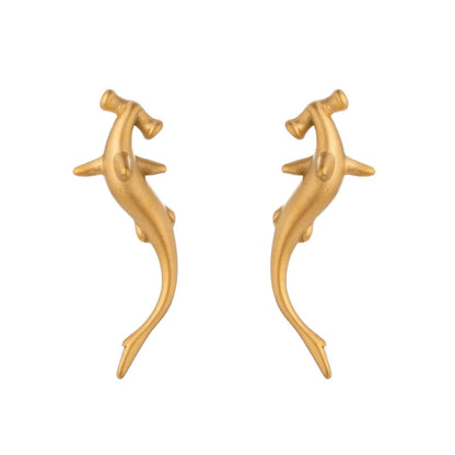 Σκουλαρίκια επιχρυσωμένο ατσάλι με ψαράκια - EA801