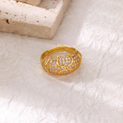 Δαχτυλίδι ατσάλι φαρδύ με στρας-R275