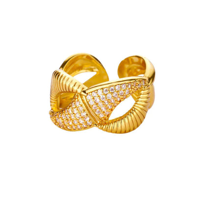 Ring Gold Gold with rhinestone-R028
