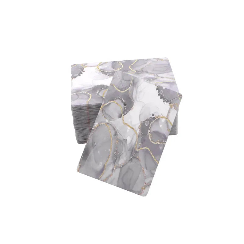 Καρτελάκια για σκουλαρίκια grey marble 6x9 50τμχ - P018