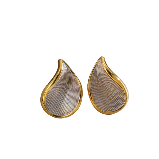 Σκουλαρίκια επιχρυσωμένο ατσάλι δάκρυ - EA565