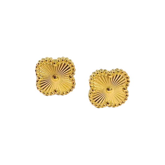 Σκουλαρίκια με κυκλικούς σταυρούς από ατσάλι σε χρυσό - EA292