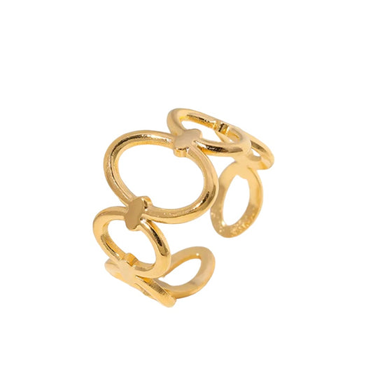 Δαχτυλίδι ατσάλινο χρυσό one size -R143