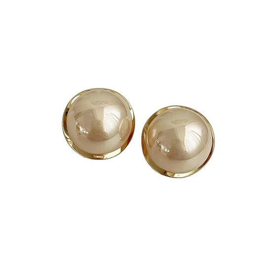 Earrings with large artificial pearls - EA409