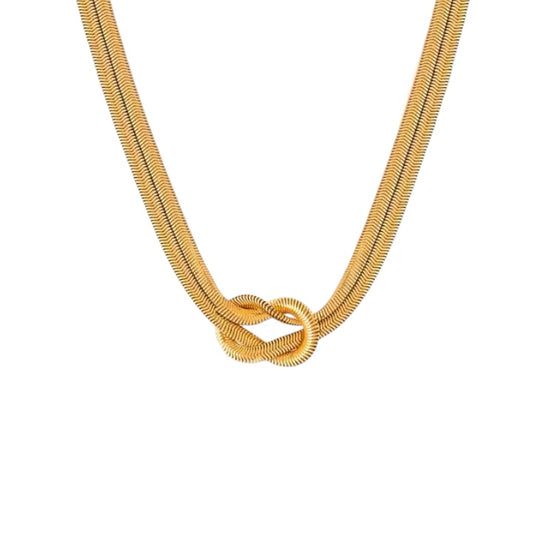 Collar gargantilla oro con nudo-NE493