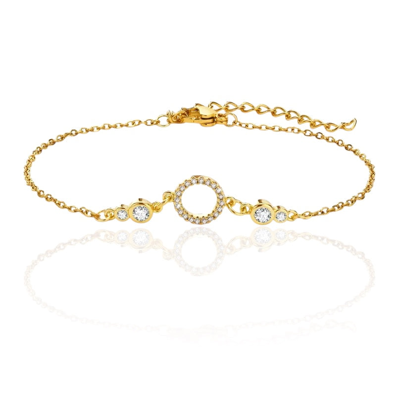 Steel gold bracelet with zircon -br255