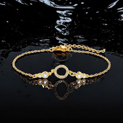 Steel gold bracelet with zircon -br255