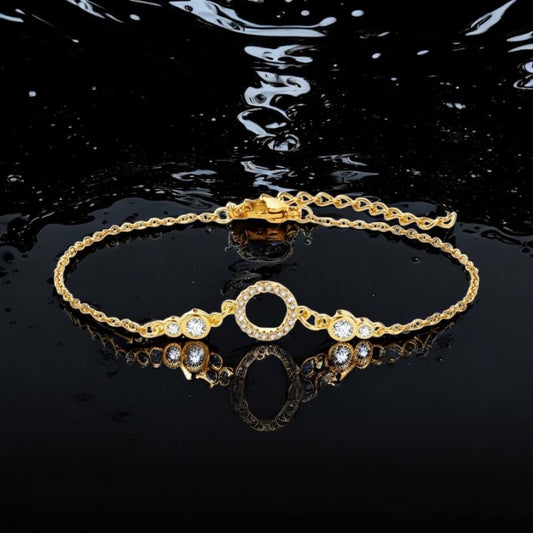 Steel gold bracelet with zircon -br255