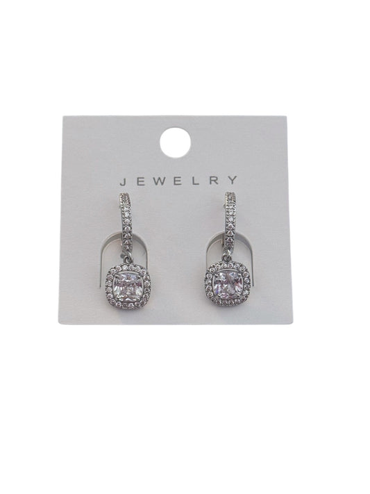 Earrings hanging with zircon -ea150 squares