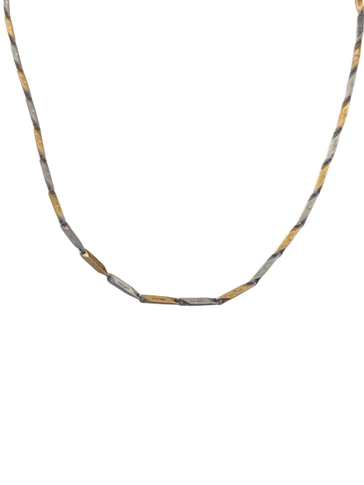 Necklae male steel silver golden twisted-ne075