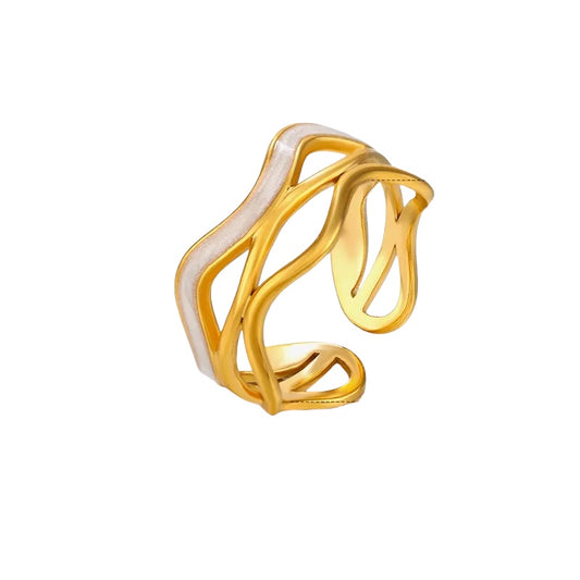 Ring steel wavy - R229