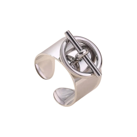 Steel silver ring - w042