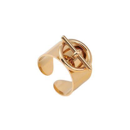 Steel gold ring - w043