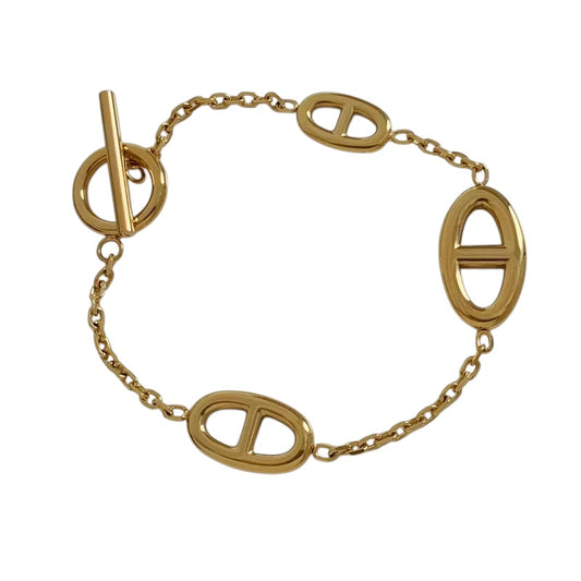 Steel gold bracelet - W049