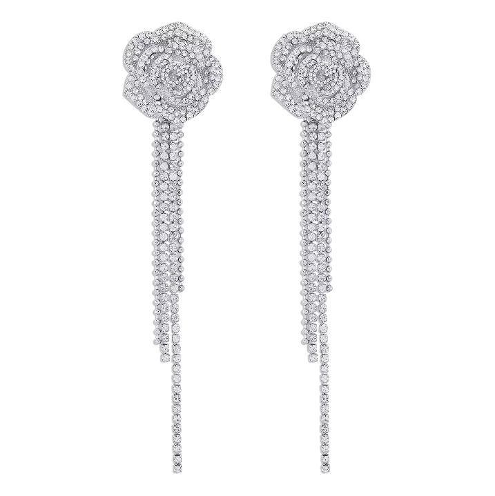 Σκουλαρίκια ορειχάλκινα με τριαντάφυλλα - w163