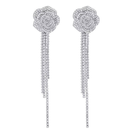 Brass earrings with roses - w163