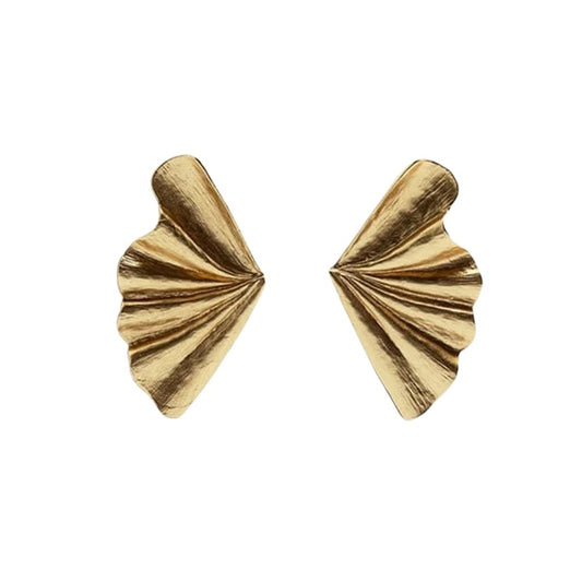 Σκουλαρίκια ορειχάλκινα βεντάλια - w166