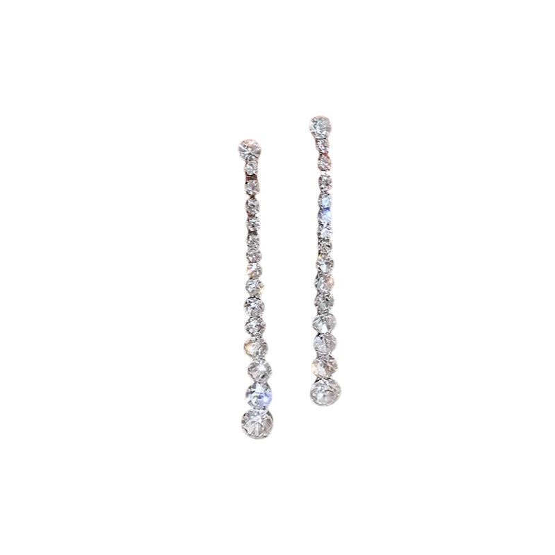 Long brass earrings - w169