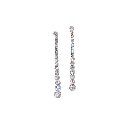 Long brass earrings - w169