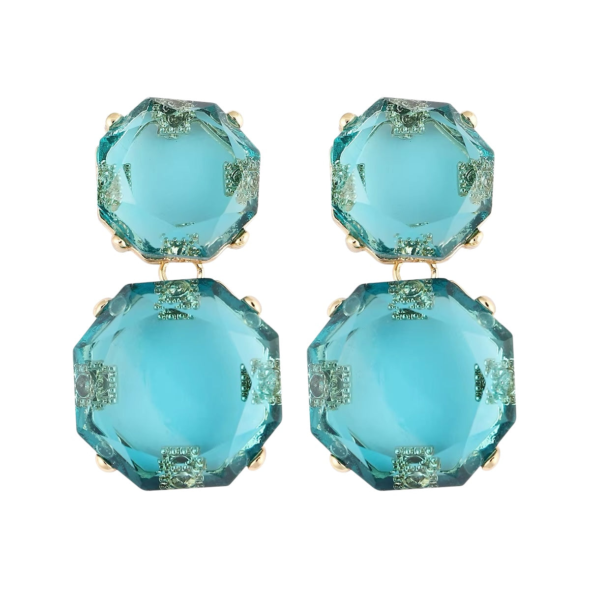 Acrylic earrings blue - w216