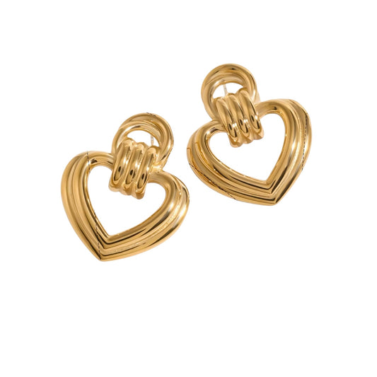Steel heart earrings - w264
