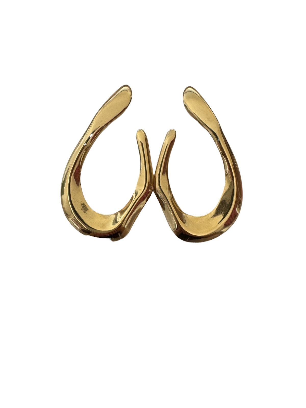Gold steel earrings - w344