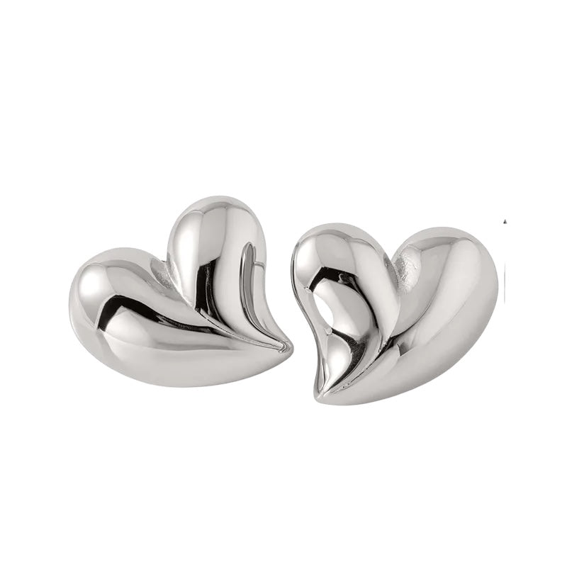 Steel heart earrings - w367