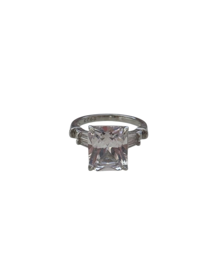 Brass ring with zircon - w388