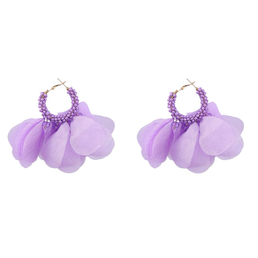 Σκουλαρίκια τούλινα μωβ - w393