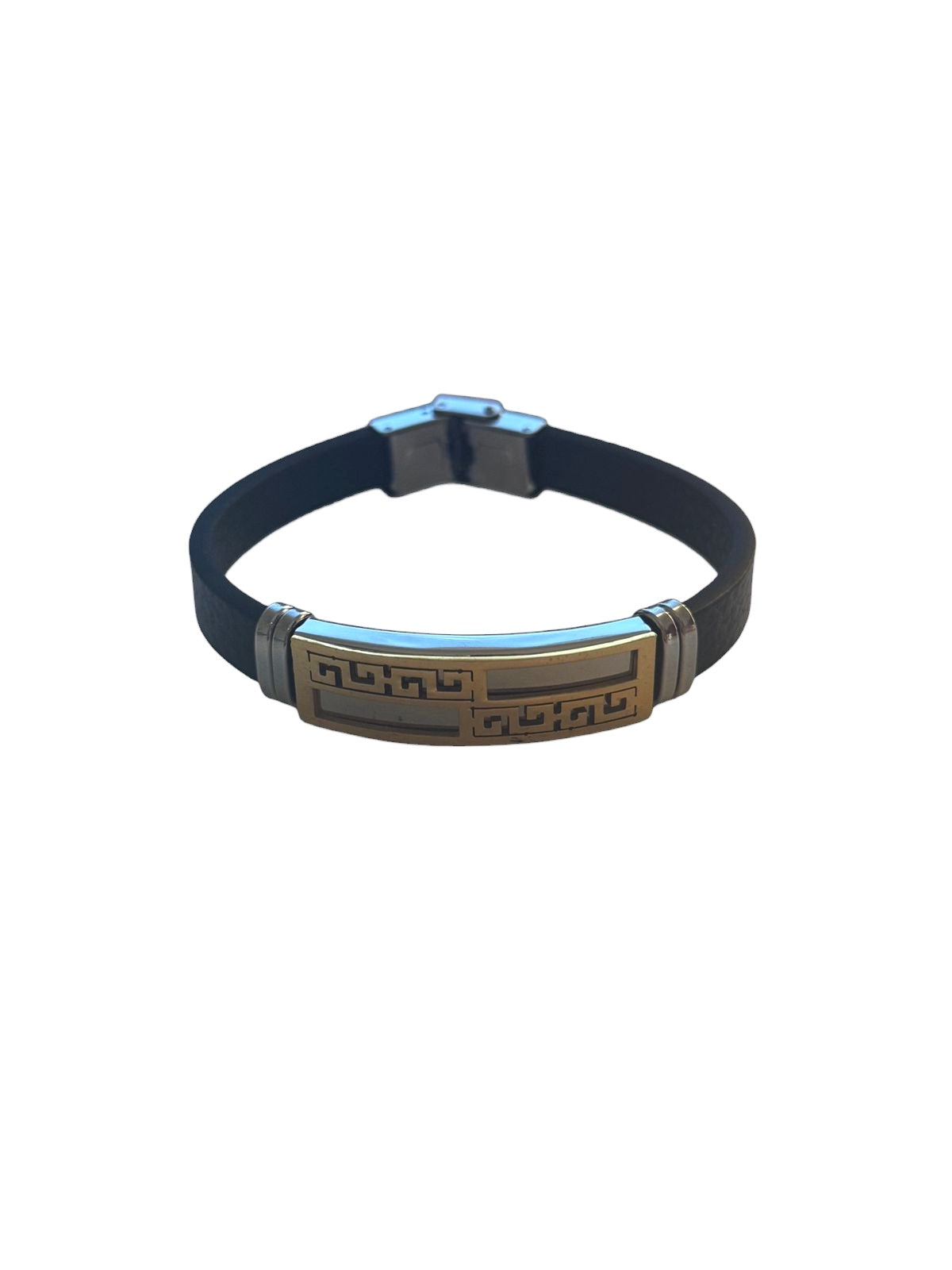 Leather and steel bracelet - w404