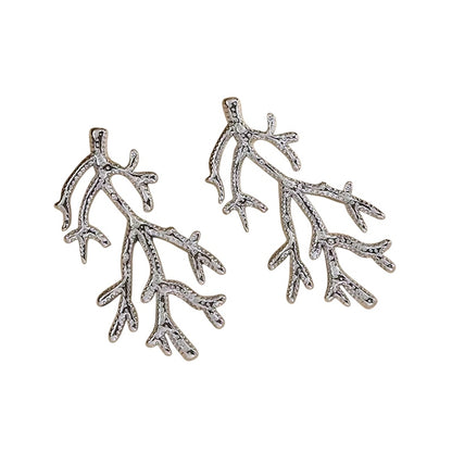 Earrings steel silver branches - EA463