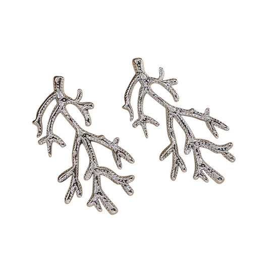 Earrings steel silver branches - EA463