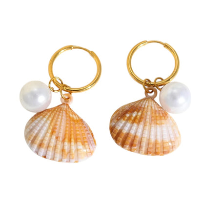 Cercei din otel cu carapace -