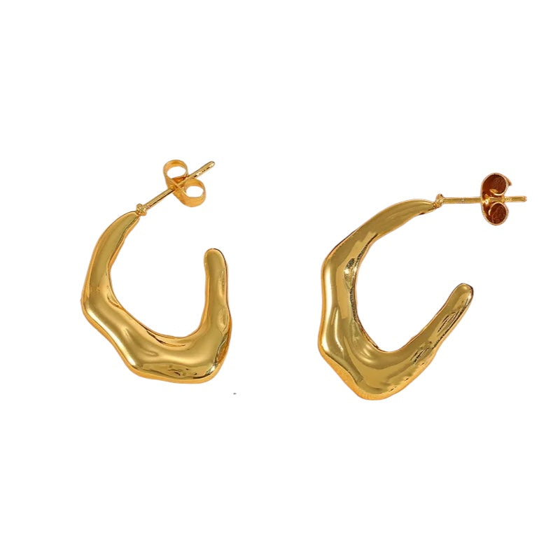 *Σκουλαρίκια ατσάλινα χρυσά - ea005