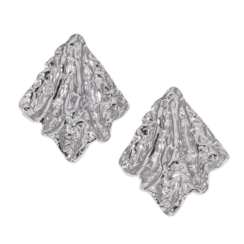 Earrings of steel silver -ea496