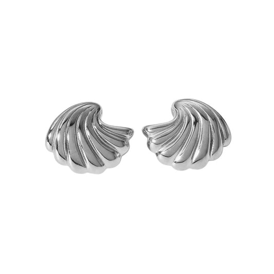 Σκουλαρίκια ατσάλινα ασημί - w457