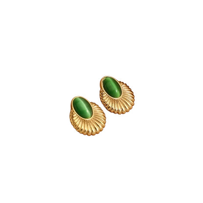 Green Stone Green Earrings - EA545