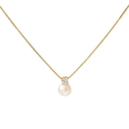 Colier din oțel cu perle - NE548