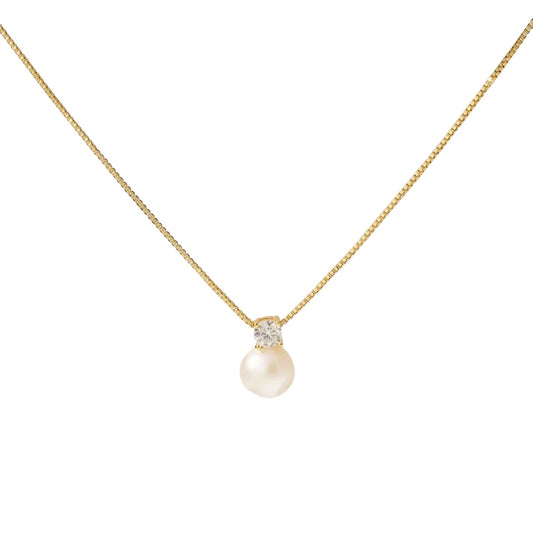 Colier din oțel cu perle - NE548