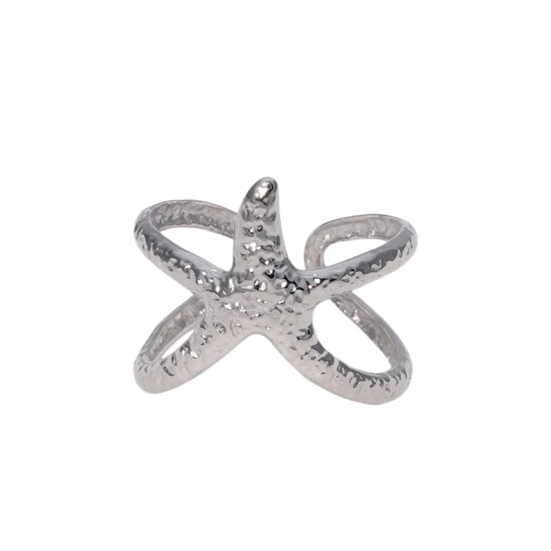 Δαχτυλίδι ατσάλινο αστερίας - w471