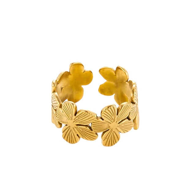 Δαχτυλίδι ατσάλινο χρυσό - w477