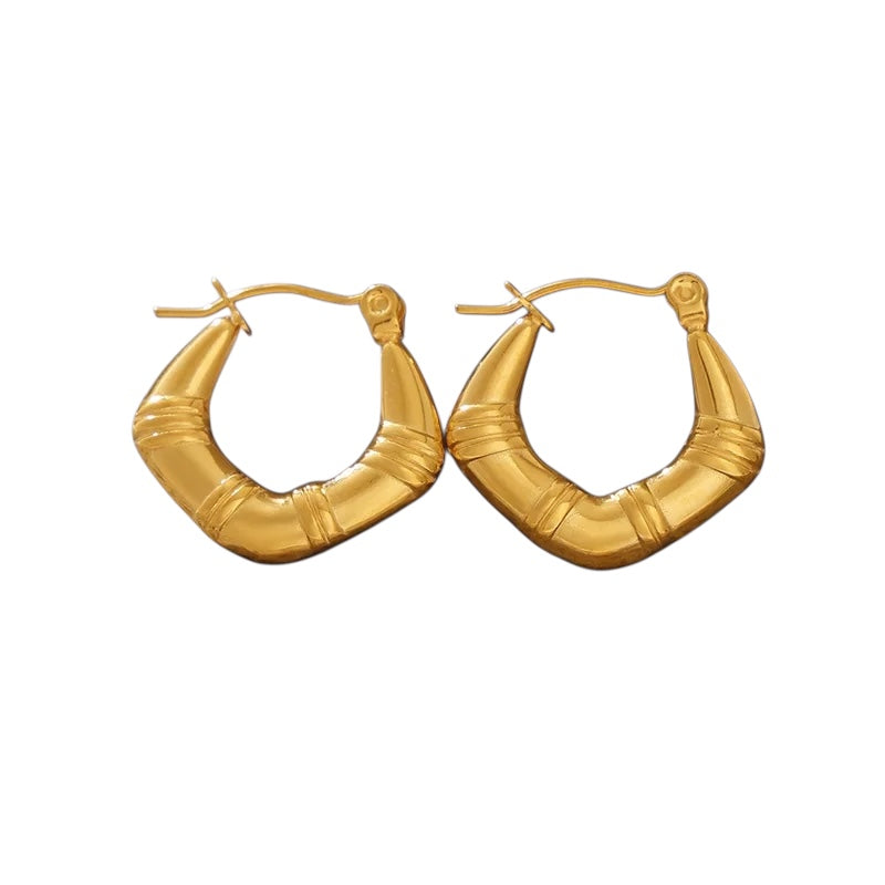 Gold steel earrings - w508