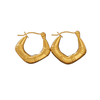 Gold steel earrings - w508
