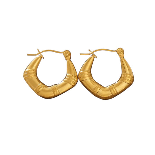 Gold steel earrings - w508