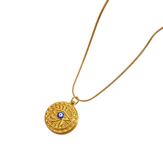 Steel Gold Necklace - Ne398