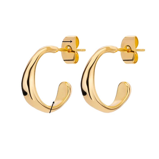 Earrings of steel gold - EA584