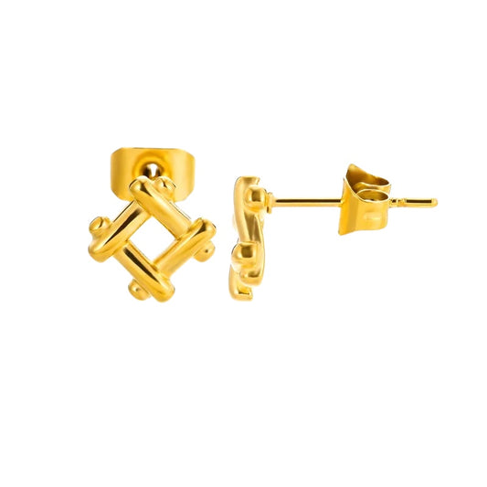 Earrings of steel gold - EA562
