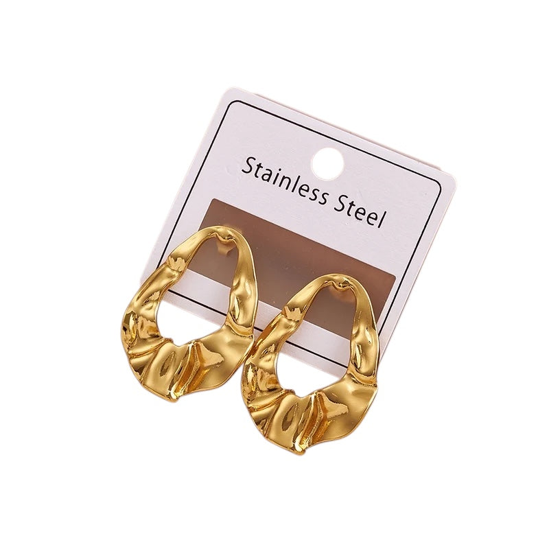 Σκουλαρίκια ατσάλινα χρυσά - EA415