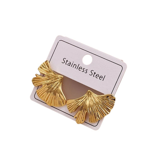 Gold steel earrings - w526